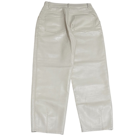 Wilfred White Faux Leather Straight Leg Crop Pants Capsule Chic Comfort Size 4 - Picture 5 of 14